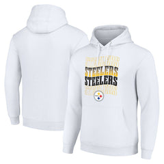 Pittsburgh Steelers Starter Four Team Name Logo Fleece Pullover Hoodie White - NFL