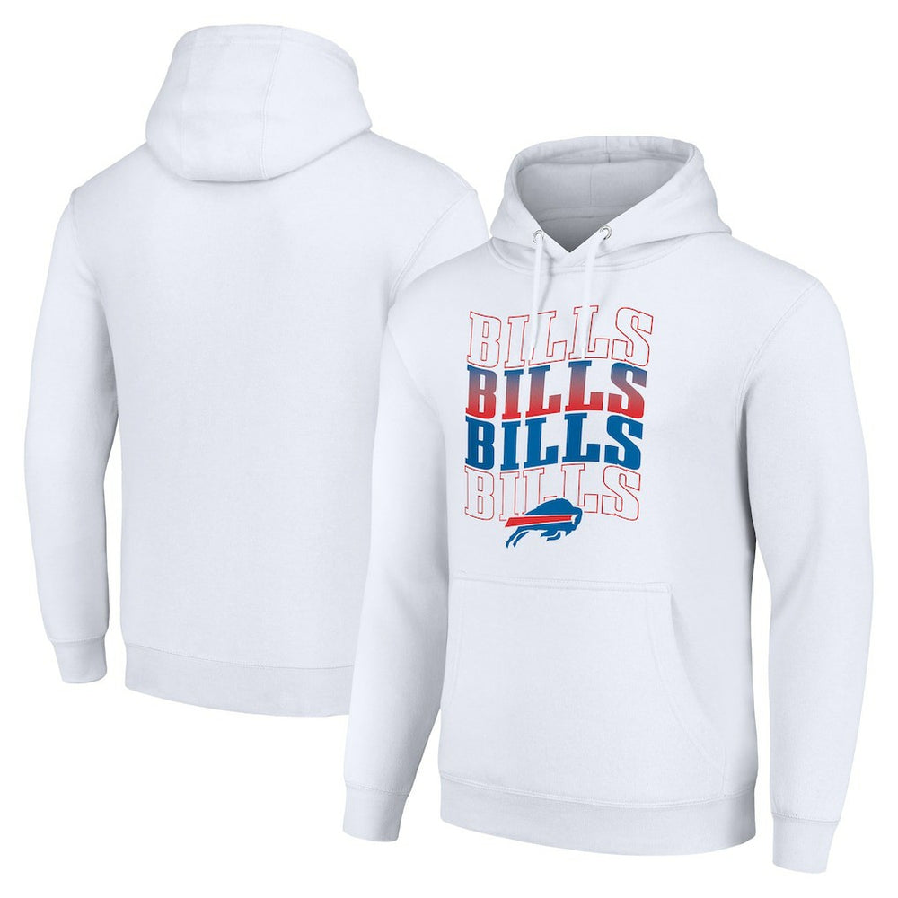 Buffalo Bills Starter Four Team Name Logo Fleece Pullover Hoodie White - NFL