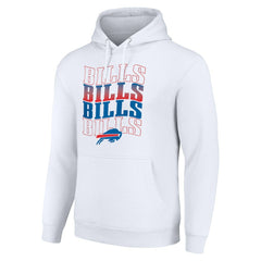 Buffalo Bills Starter Four Team Name Logo Fleece Pullover Hoodie White - NFL