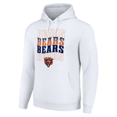 Chicago Bears Starter Four Team Name Logo Fleece Pullover Hoodie White - NFL