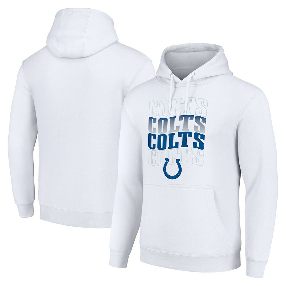 Indianapolis Colts Starter Four Team Name Logo Fleece Pullover Hoodie White - NFL