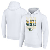 Green Bay Packers Starter Four Team Name Logo Fleece Pullover Hoodie White - NFL
