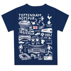 Tottenham Hotspur Vive La Fete Youth Impressions Artwork T-Shirts - Navy