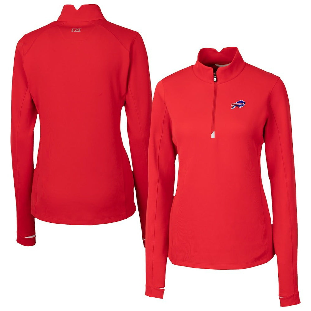 Buffalo Bills Cutter & Buck Women's Traverse Stretch Quarter-Zip Pullover Top Red - NFL