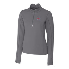 Buffalo Bills Cutter & Buck Women's Traverse Stretch Quarter-Zip Pullover Top Gray - NFL