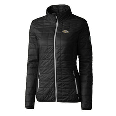 Baltimore Ravens Cutter & Buck Women's Rainier PrimaLoft Eco Insulated Full-Zip Puffer Jacket Black - NFL
