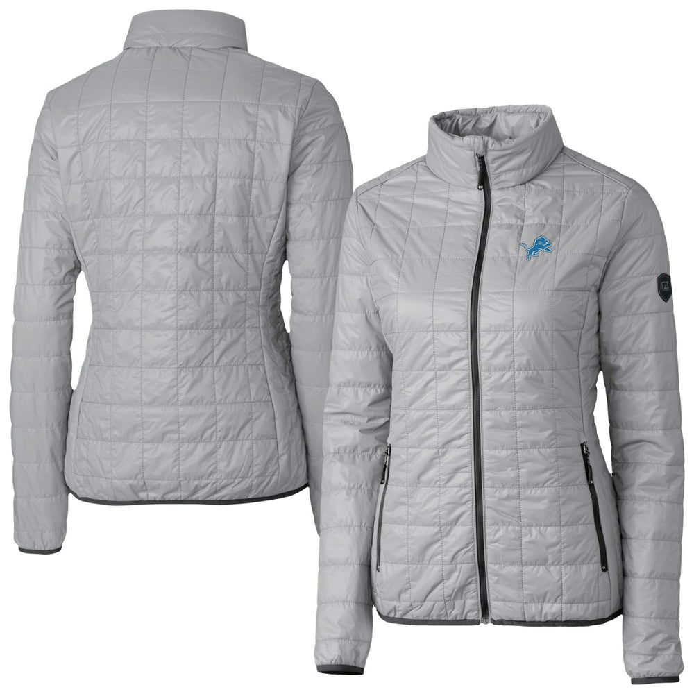 Detroit Lions Cutter & Buck Women's Rainier PrimaLoft Eco Insulated Full-Zip Puffer Jacket Gray - NFL