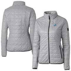 Detroit Lions Cutter & Buck Women's Rainier PrimaLoft Eco Insulated Full-Zip Puffer Jacket Gray - NFL