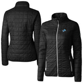 Detroit Lions Cutter & Buck Women's Rainier PrimaLoft Eco Insulated Full-Zip Puffer Jacket Black - NFL