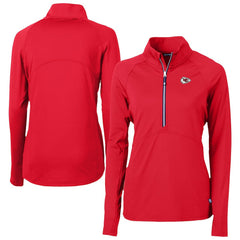 Kansas City Chiefs Cutter & Buck Women's Adapt Eco Knit Stretch Recycled Half-Zip Pullover Top Red - NFL