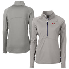 San Francisco 49ers Cutter & Buck Women's Adapt Eco Knit Stretch Recycled Half-Zip Pullover Top Gray - NFL