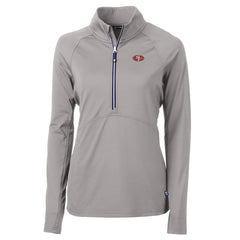San Francisco 49ers Cutter & Buck Women's Adapt Eco Knit Stretch Recycled Half-Zip Pullover Top Gray - NFL