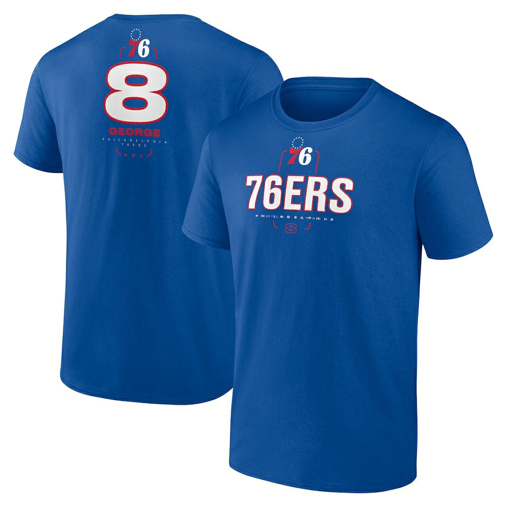 NBA - Paul George Philadelphia 76ers Behind The Back Name & Number T-Shirt - Royal