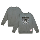 Las Vegas Raiders Basic Fleece Pullover Sweatshirt Heather Gray - Mitchell & Ness