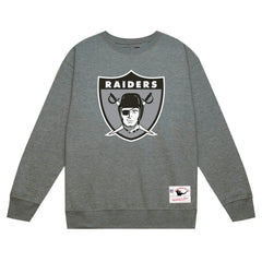 Las Vegas Raiders Basic Fleece Pullover Sweatshirt Heather Gray - Mitchell & Ness