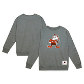 Cleveland Browns Basic Fleece Pullover Sweatshirt Heather Gray - Mitchell & Ness