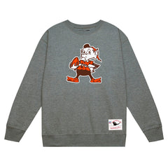 Cleveland Browns Basic Fleece Pullover Sweatshirt Heather Gray - Mitchell & Ness