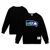 Seattle Seahawks Basic Fleece Pullover Sweatshirt Black - Mitchell & Ness