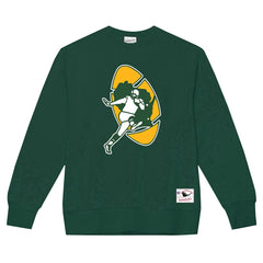 Green Bay Packers Basic Fleece Pullover Sweatshirt Dark Green - Mitchell & Ness
