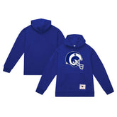Los Angeles Rams Helmet Logo Vintage Pullover Hoodie Royal - Mitchell & Ness
