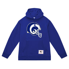 Los Angeles Rams Helmet Logo Vintage Pullover Hoodie Royal - Mitchell & Ness