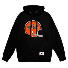 Cincinnati Bengals Helmet Logo Vintage Pullover Hoodie Black - Mitchell & Ness