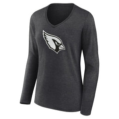 Arizona Cardinals Women's Personalized Name & Number Monochrome V-neck T-Shirt Charcoal - NFL