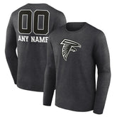 Atlanta Falcons Personalized Name & Number Monochrome Long Sleeve T-Shirt Charcoal - NFL