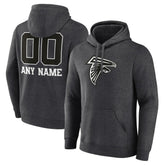 Atlanta Falcons Personalized Name & Number Monochrome Pullover Hoodie Charcoal - NFL
