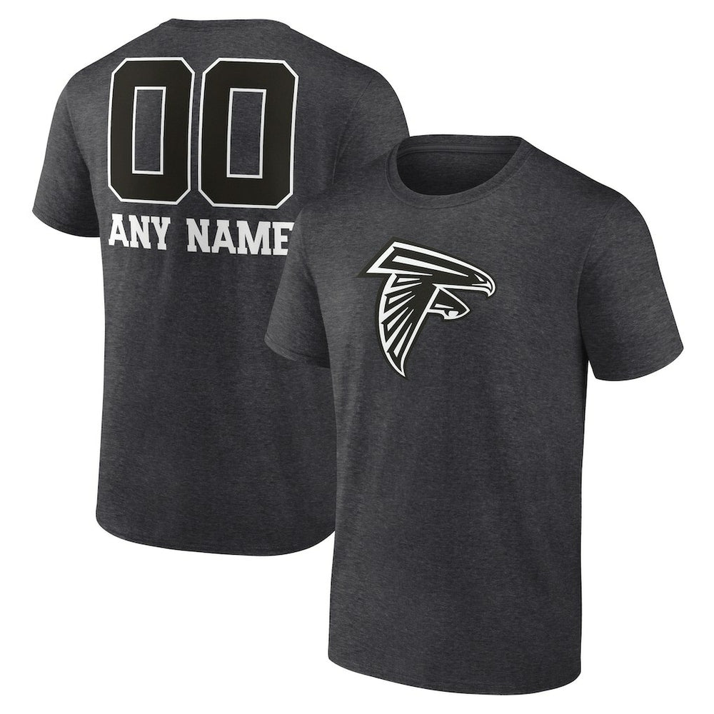 Atlanta Falcons Personalized Name & Number Monochrome T-Shirt Charcoal - NFL