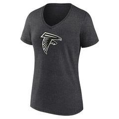 Atlanta Falcons Women's Personalized Name & Number Monochrome V-Neck Long Sleeve T-Shirt Charcoal - NFL