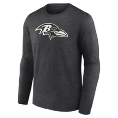 Baltimore Ravens Personalized Name & Number Monochrome Long Sleeve T-Shirt Charcoal - NFL