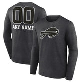 Buffalo Bills Personalized Name & Number Monochrome Long Sleeve T-Shirt Charcoal - NFL