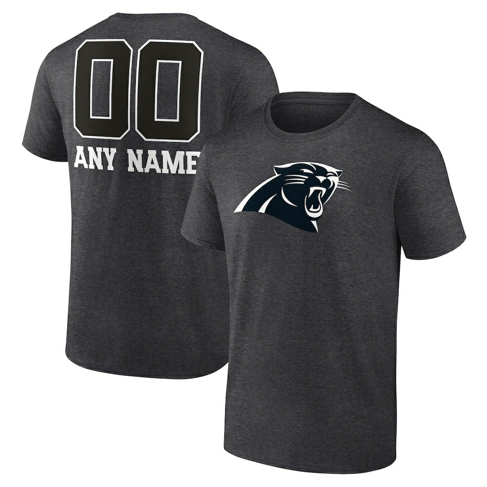 Carolina Panthers Personalized Name & Number Monochrome T-Shirt Charcoal - NFL