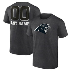 Carolina Panthers Personalized Name & Number Monochrome T-Shirt Charcoal - NFL