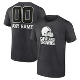 Cleveland Browns Personalized Name & Number Monochrome T-Shirt Charcoal - NFL