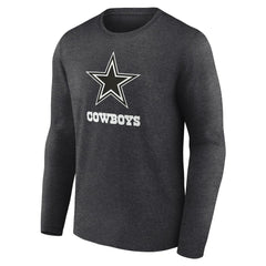 Dallas Cowboys Personalized Name & Number Monochrome Long Sleeve T-Shirt Charcoal - NFL