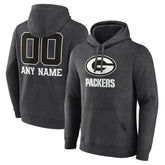 Green Bay Packers Personalized Name & Number Monochrome Pullover Hoodie Charcoal - NFL