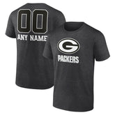 Green Bay Packers Personalized Name & Number Monochrome T-Shirt Charcoal - NFL