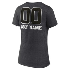 Green Bay Packers Women's Personalized Name & Number Monochrome V-Neck Long Sleeve T-Shirt Charcoal - NFL