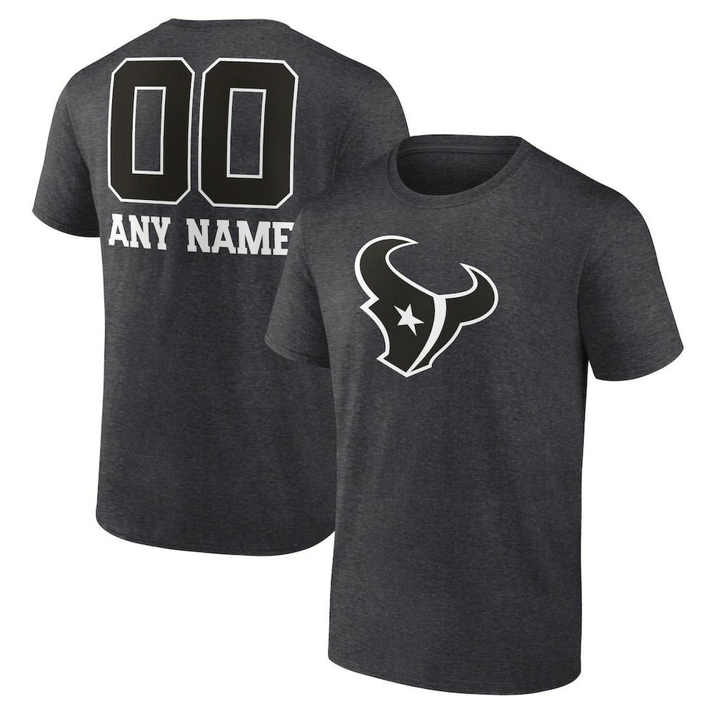 Houston Texans Personalized Name & Number Monochrome T-Shirt Charcoal - NFL