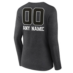 Houston Texans Women's Personalized Name & Number Monochrome V-neck T-Shirt Charcoal - NFL
