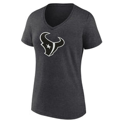 Houston Texans Women's Personalized Name & Number Monochrome V-Neck Long Sleeve T-Shirt Charcoal - NFL
