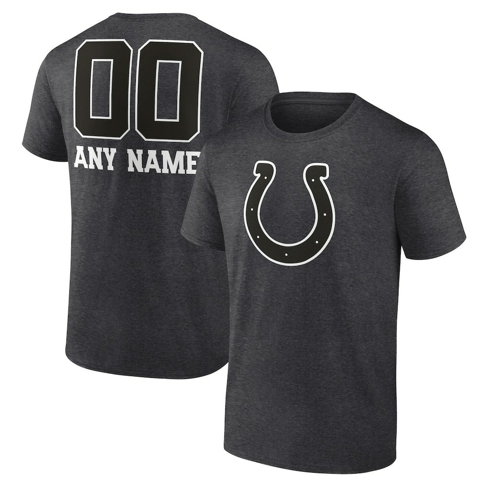 Indianapolis Colts Personalized Name & Number Monochrome T-Shirt Charcoal - NFL