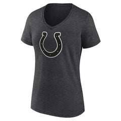 Indianapolis Colts Women's Personalized Name & Number Monochrome V-Neck Long Sleeve T-Shirt Charcoal - NFL