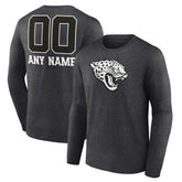 Jacksonville Jaguars Personalized Name & Number Monochrome Long Sleeve T-Shirt Charcoal - NFL