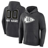Kansas City Chiefs Personalized Name & Number Monochrome Pullover Hoodie Charcoal - NFL