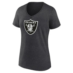 Las Vegas Raiders Women's Personalized Name & Number Monochrome V-Neck Long Sleeve T-Shirt Charcoal - NFL