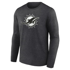 Miami Dolphins Personalized Name & Number Monochrome Long Sleeve T-Shirt Charcoal - NFL