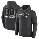 New England Patriots Personalized Name & Number Monochrome Pullover Hoodie Charcoal - NFL